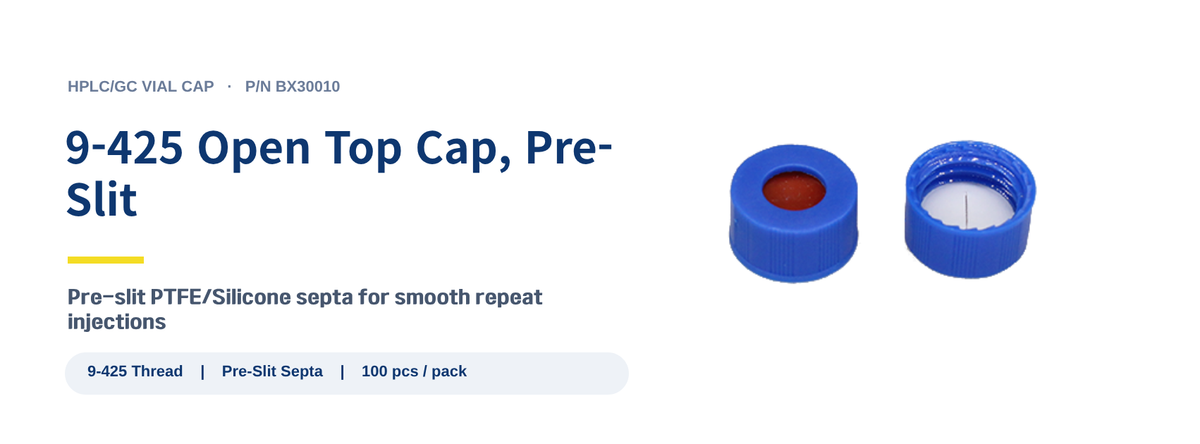 9-425 Open Top Cap Pre-Slit - spec banner BX30010