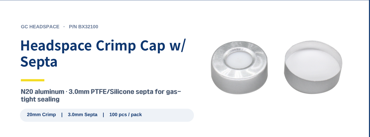 Headspace Crimp Cap w/ Septa - spec banner BX32100