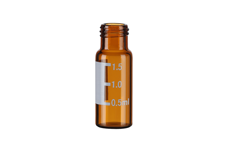 2ml Amber Glass Vial Graduated With Label Patch