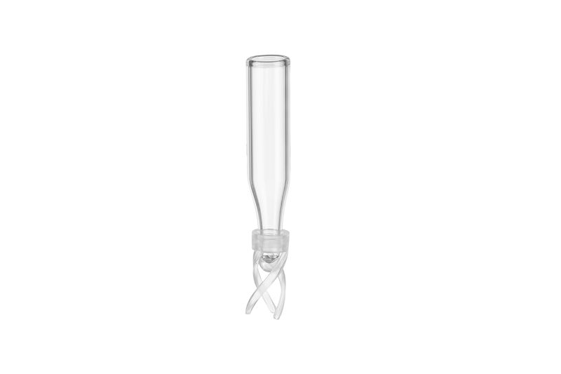 Glass Insert Conical Base With Polyspring, Clear - 250uL 6x31mm