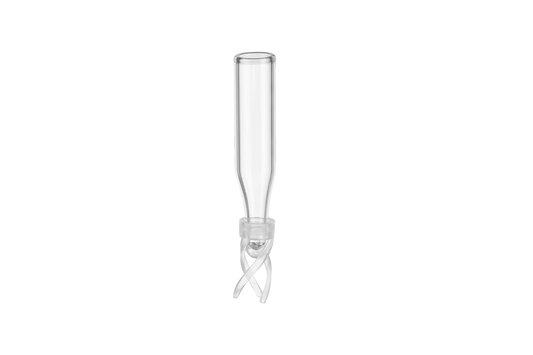 Glass Insert Conical Base With Polyspring, Clear - 250uL 6x31mm